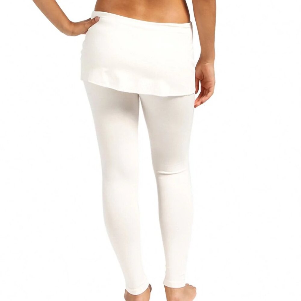 prAna Sartori yoga skirted fitted leggings pants-off white/cream-extra small XS - Picture 8 of 14